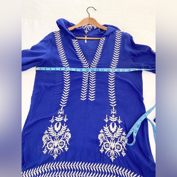 Free People Blue Embroidered Tunic - Picture 3 of 14